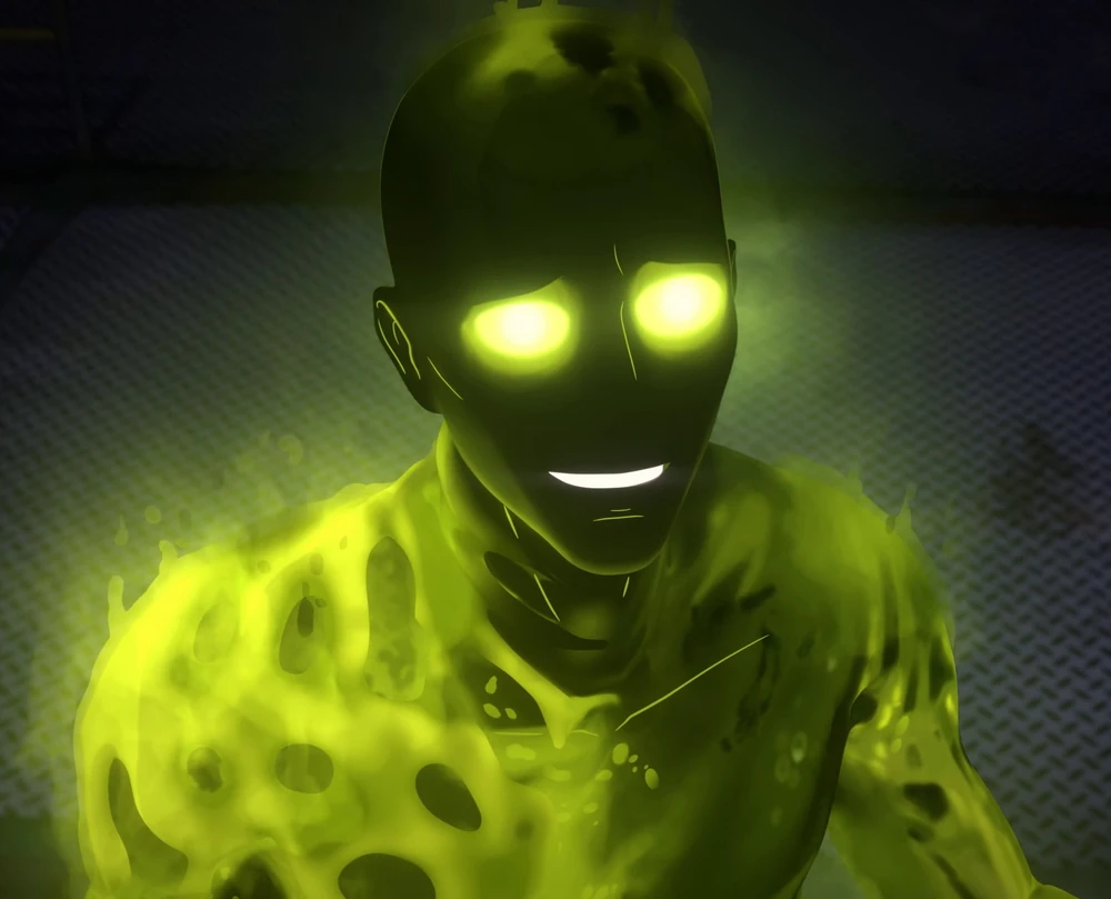 Toxic character portrait showing Red Ring antagonist (Episode 1 arc) with unknown stats in Dispatch game